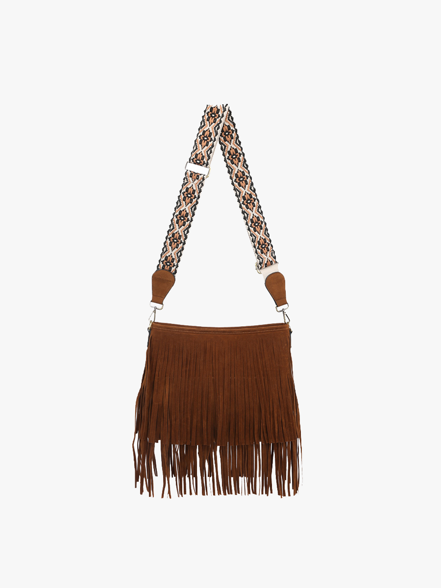 Suede Fringe Crossbody