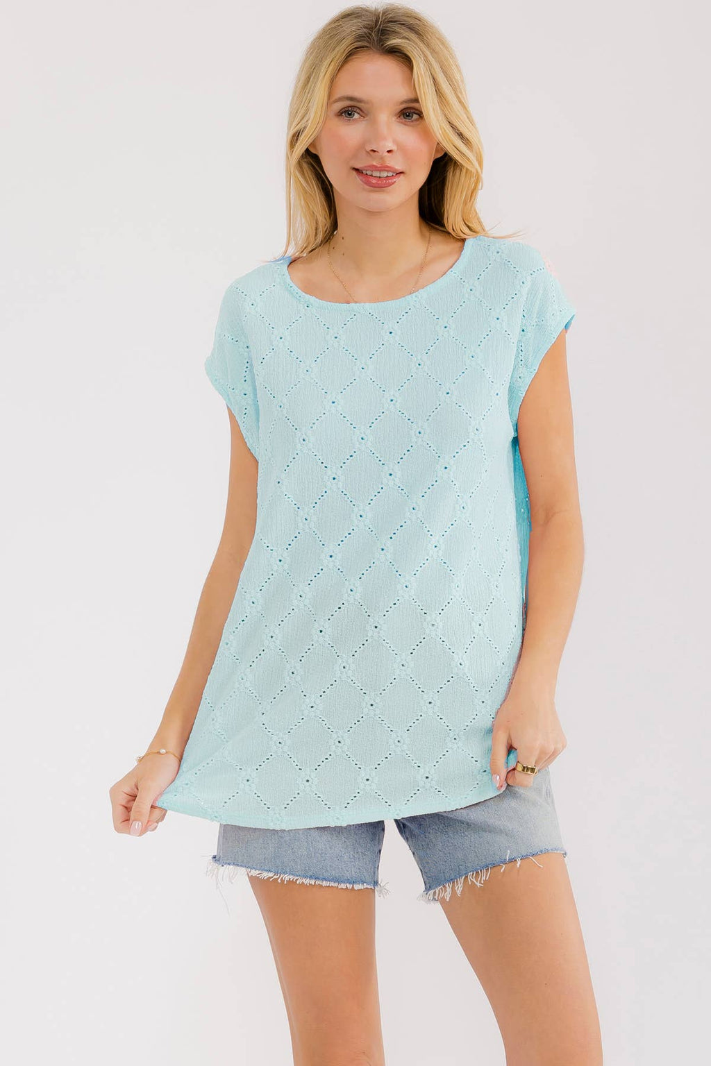 Diamond Eyelet Top