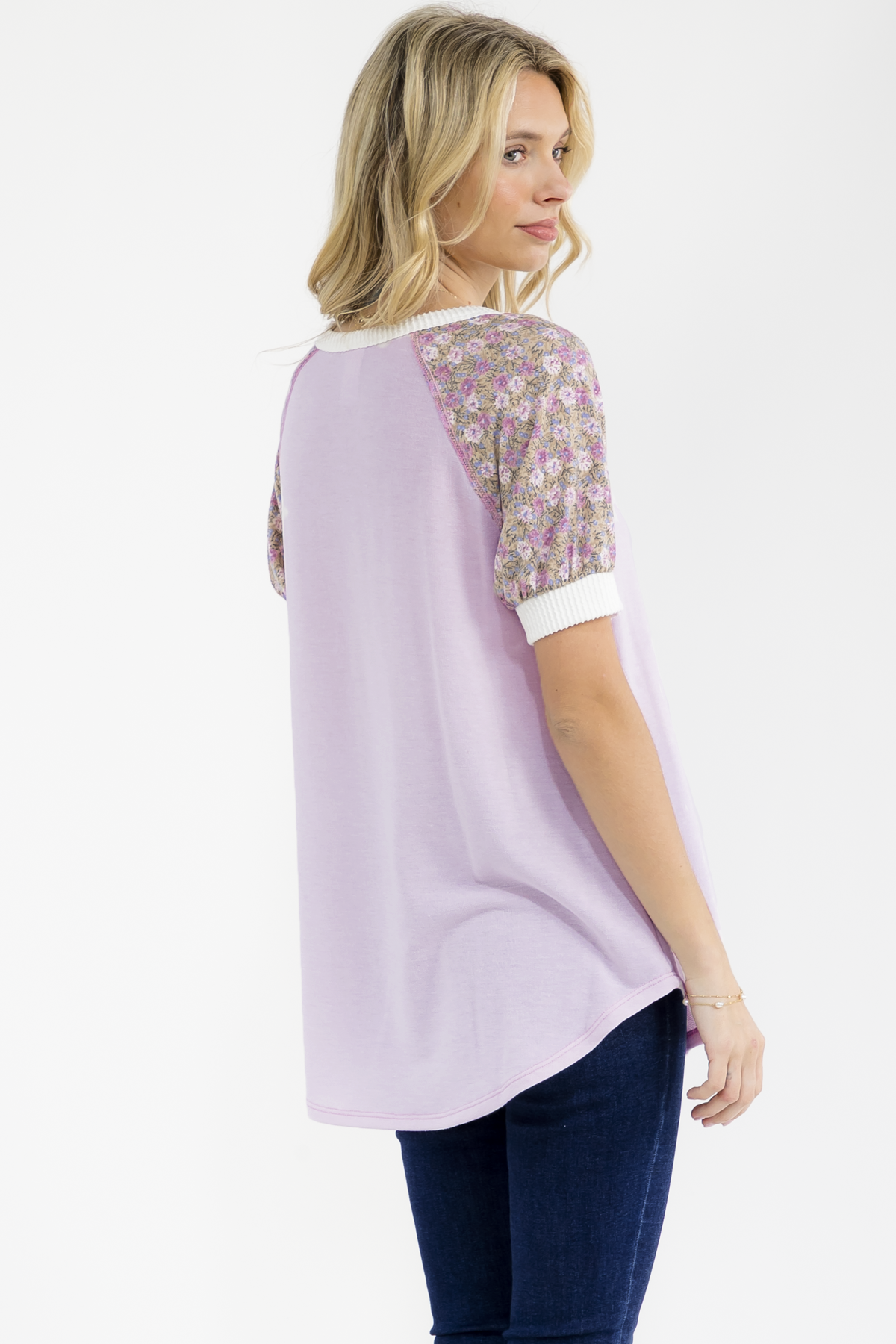 Floral Raglan Henley Top