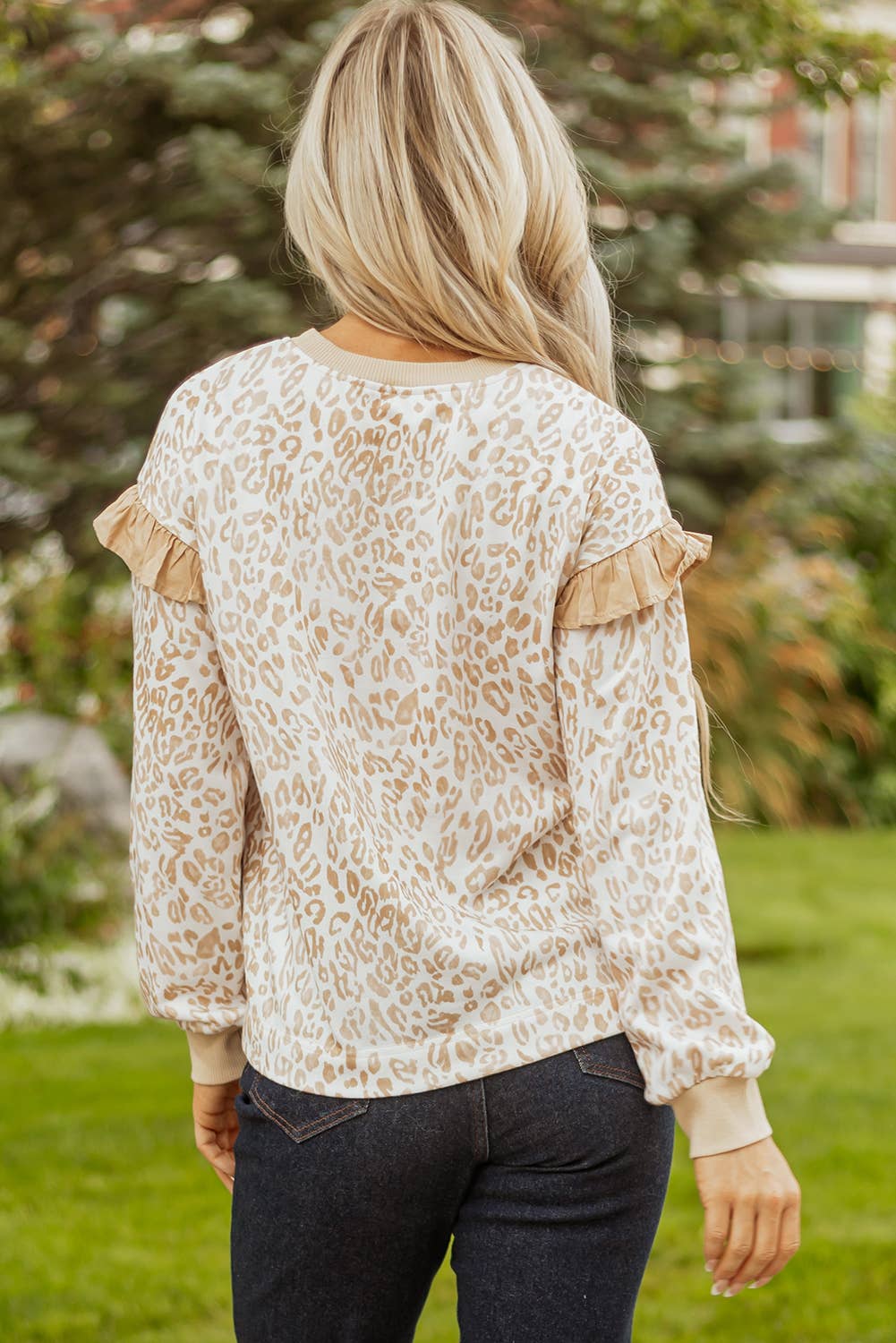 Leopard Ruffle Sweatshirt