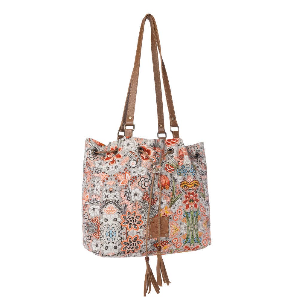 Southern Bloom Cotton & Leather Bucket Bag Variant Combo