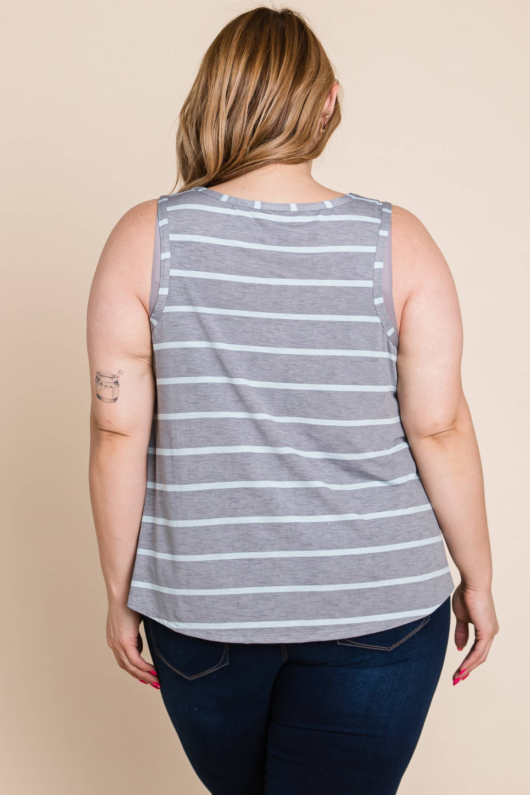 Plus Bulgari Striped Tunic Top