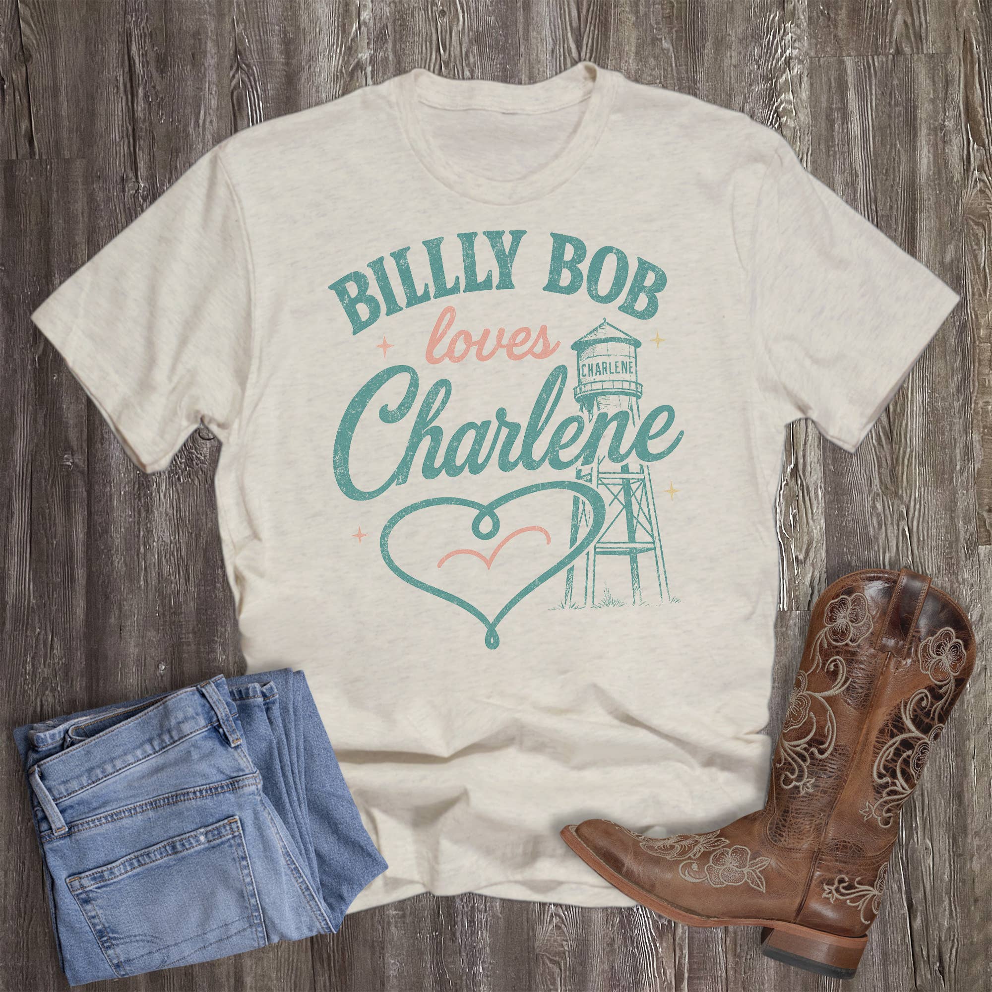 Western Billy Bob Loves Charlene Graphic Tee