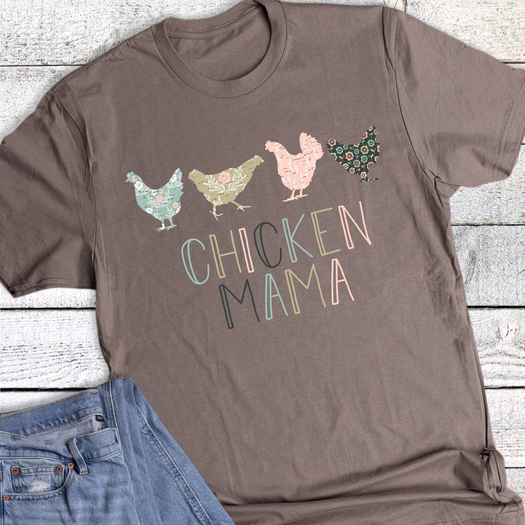 Western Chicken Mama Outline Graphic Tee