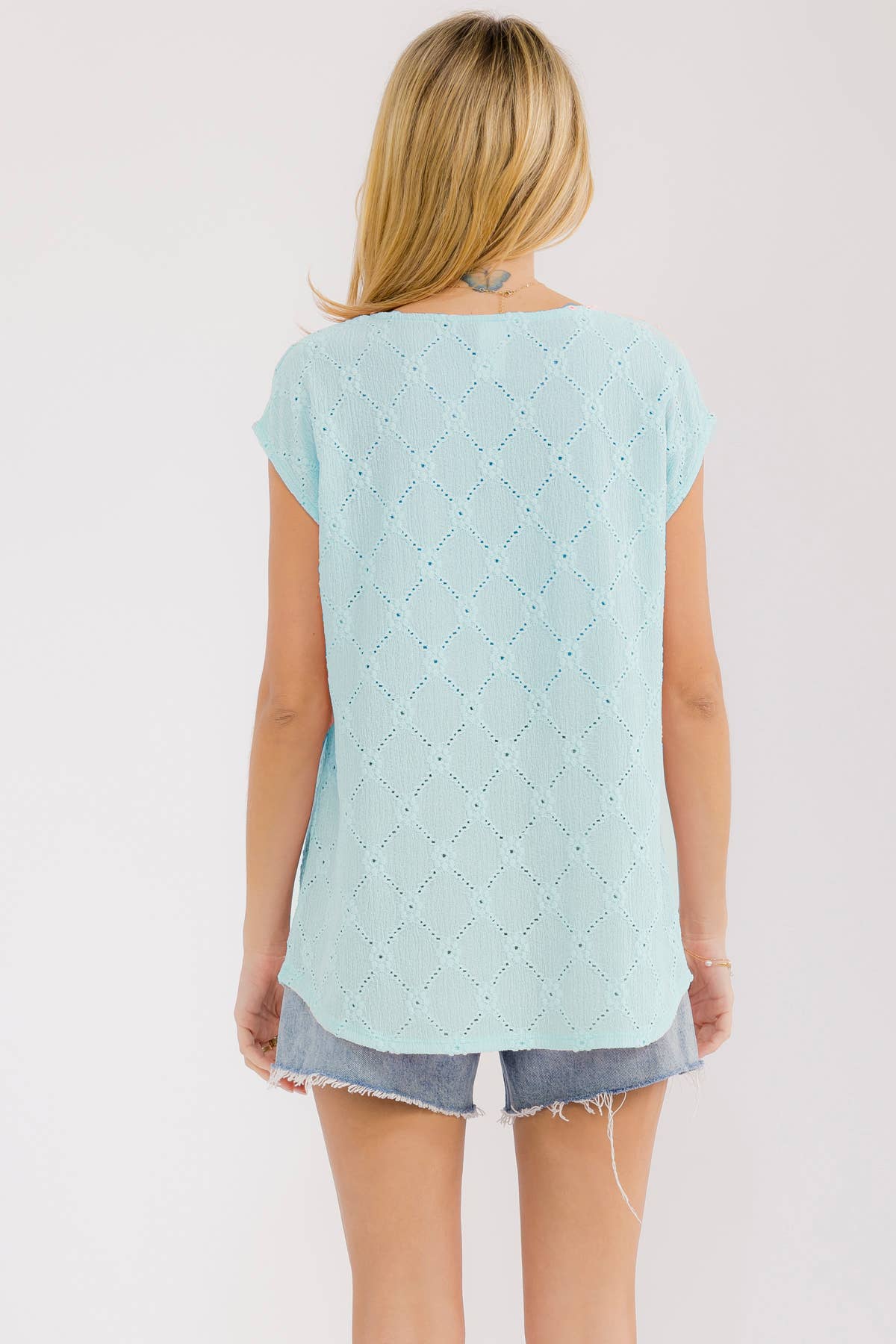 Diamond Eyelet Top