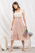 Mixed Button Down Dress