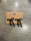 Black Bow Stud Earrings L