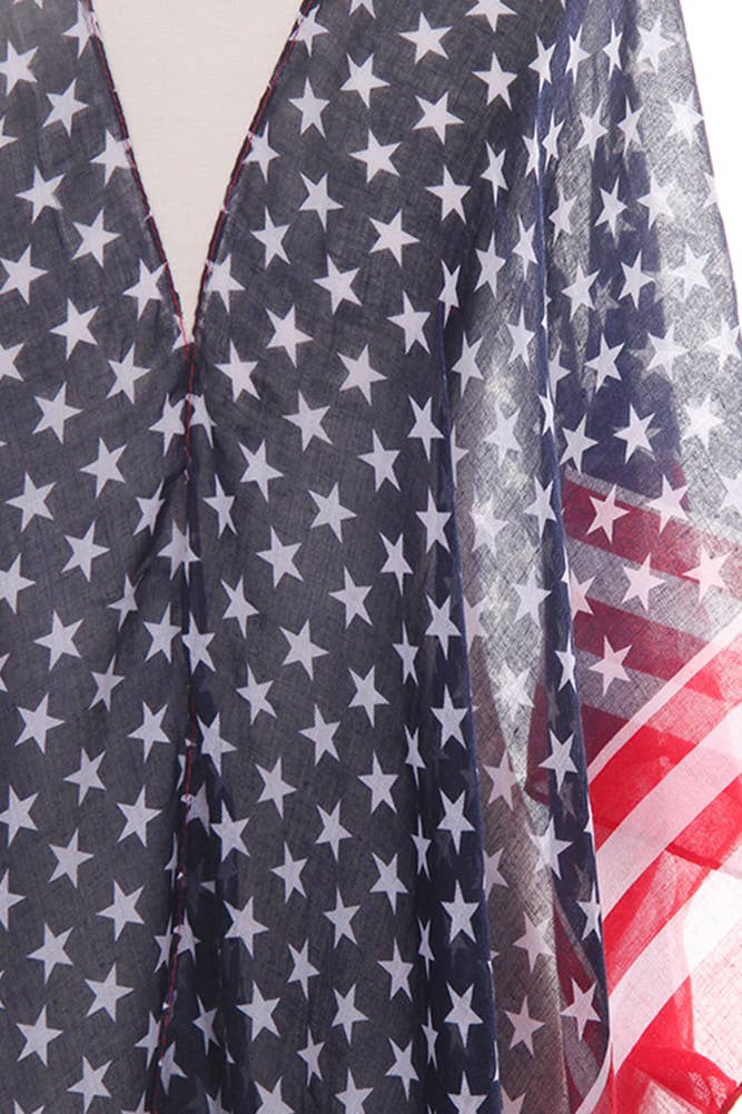 American Flag Stripe Trim Summer Kimono