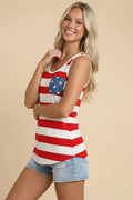 USA stripe tank with star pocket & bow back