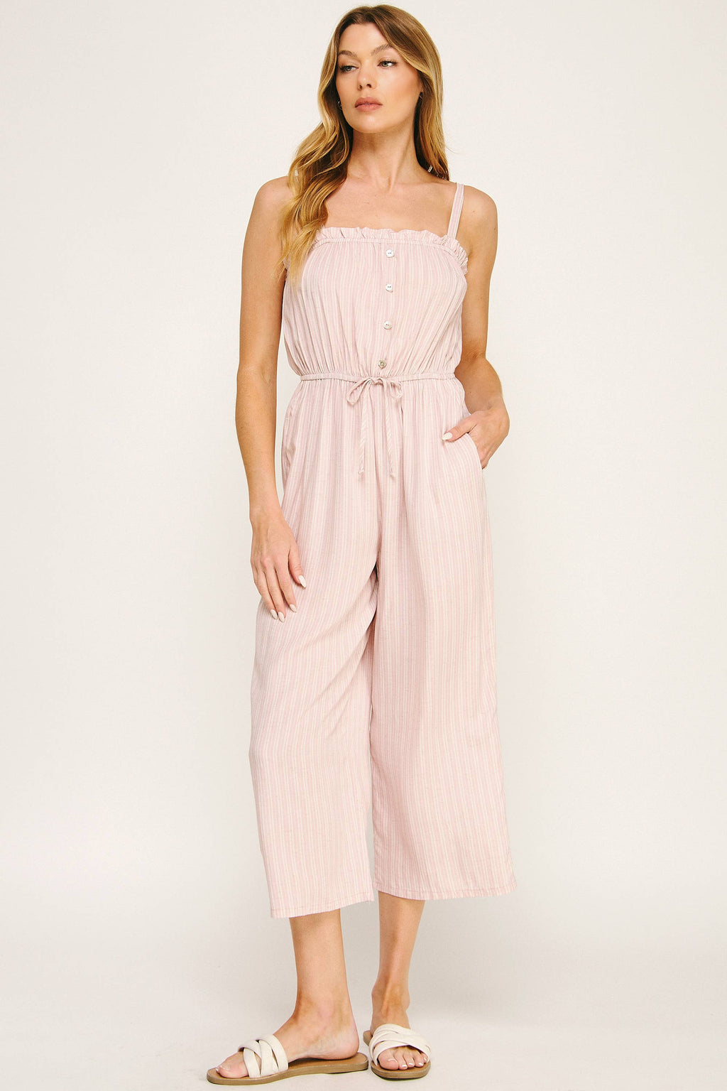 Classic Buttoned Gaucho Jumpsuit