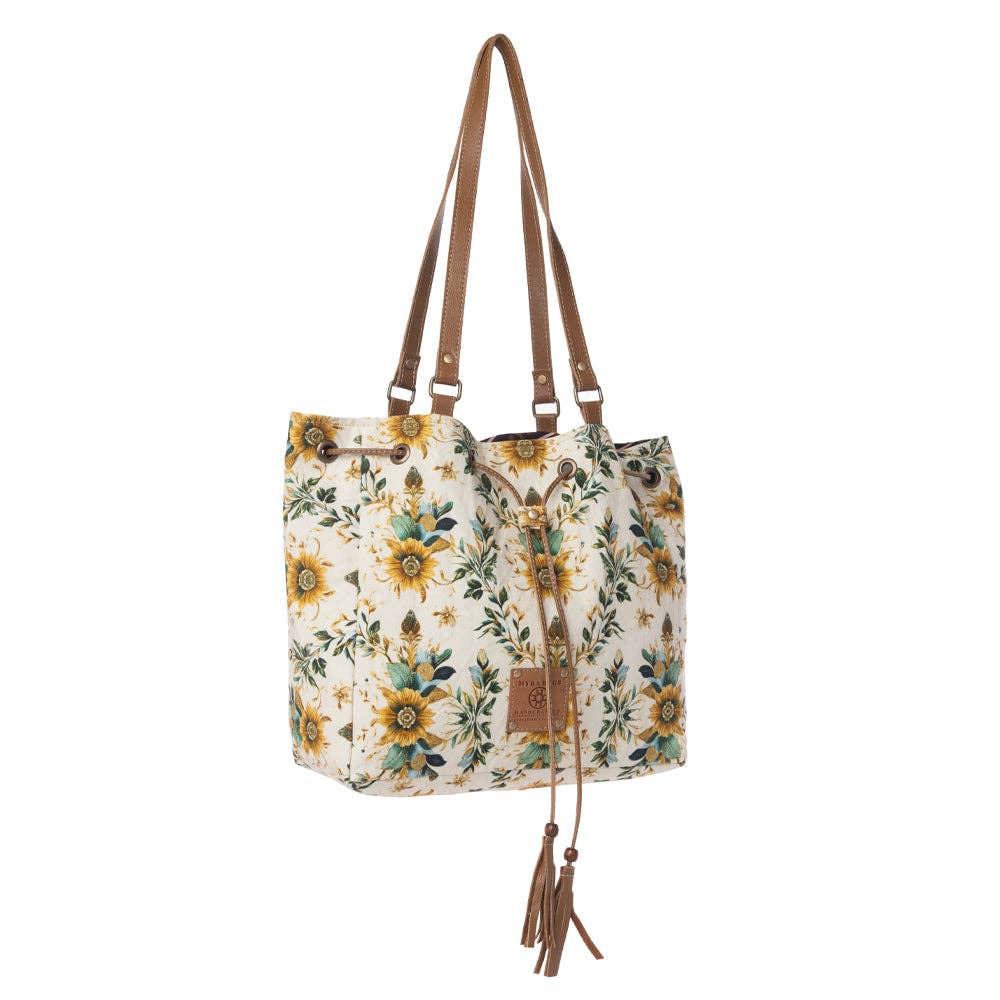 Southern Bloom Cotton & Leather Bucket Bag Variant Combo