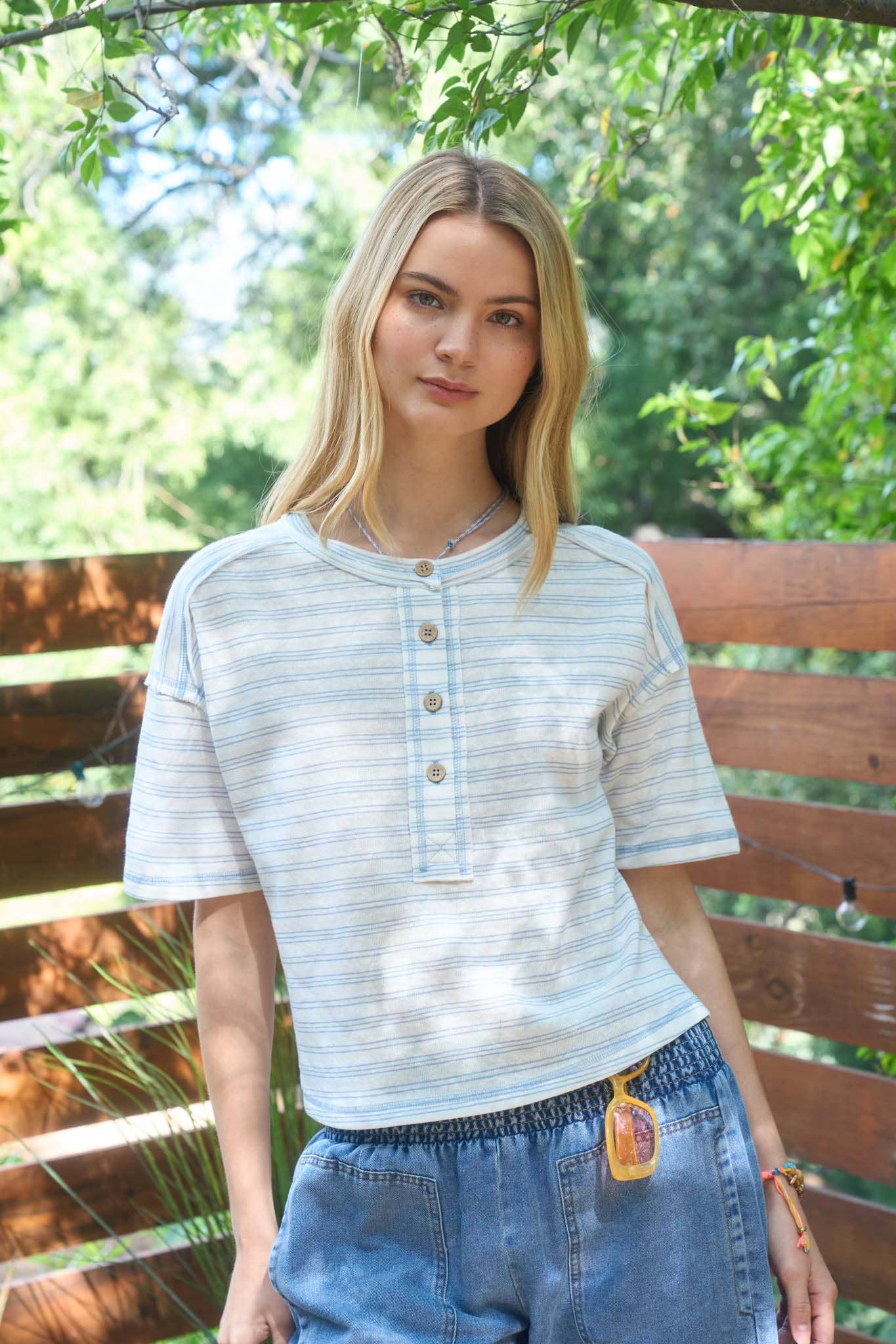Henley Boxy Knit Top