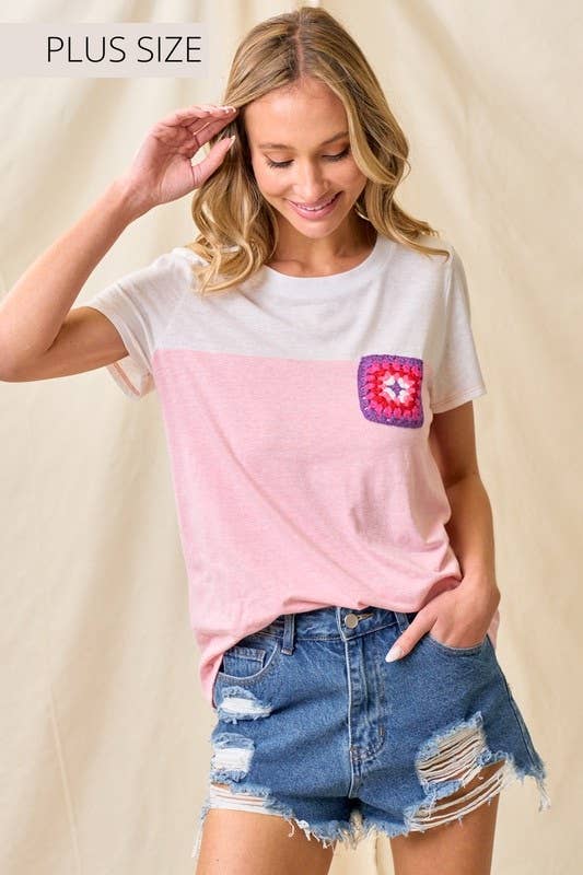 Plus Abigails Color Block Top