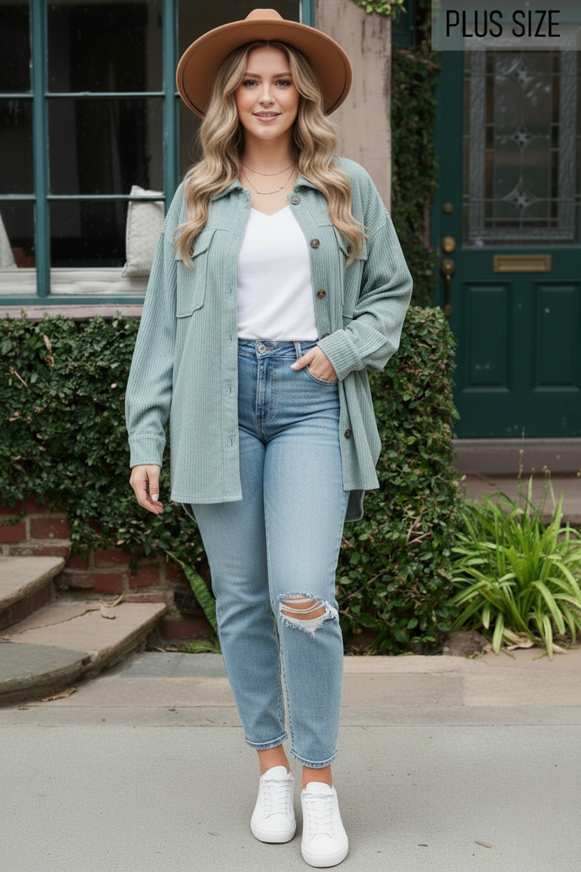 Plus size Blue Jacket