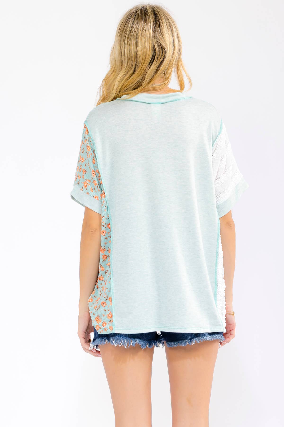 Plus Patchwork Knit Top