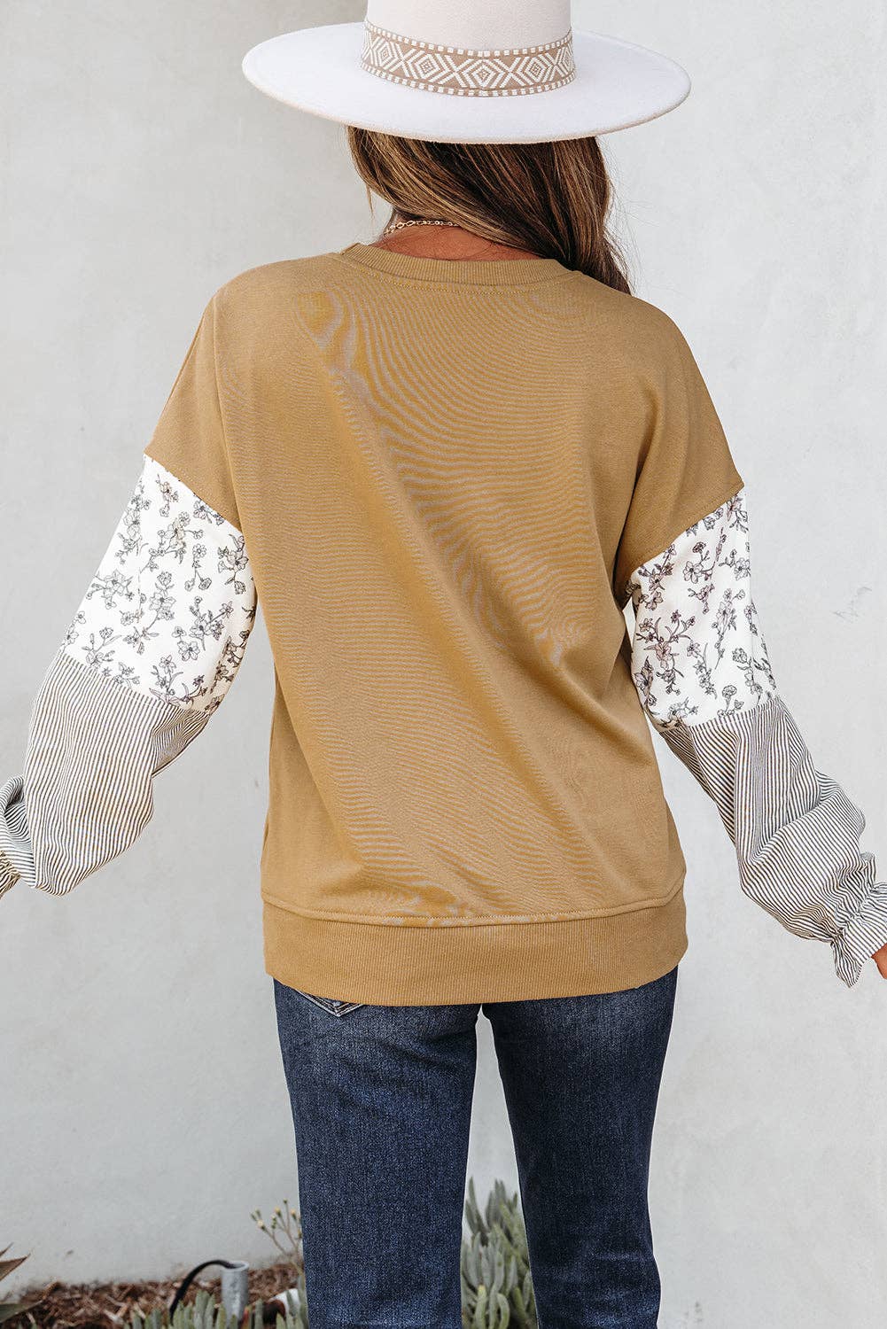Patchwork Ruffle Crewneck