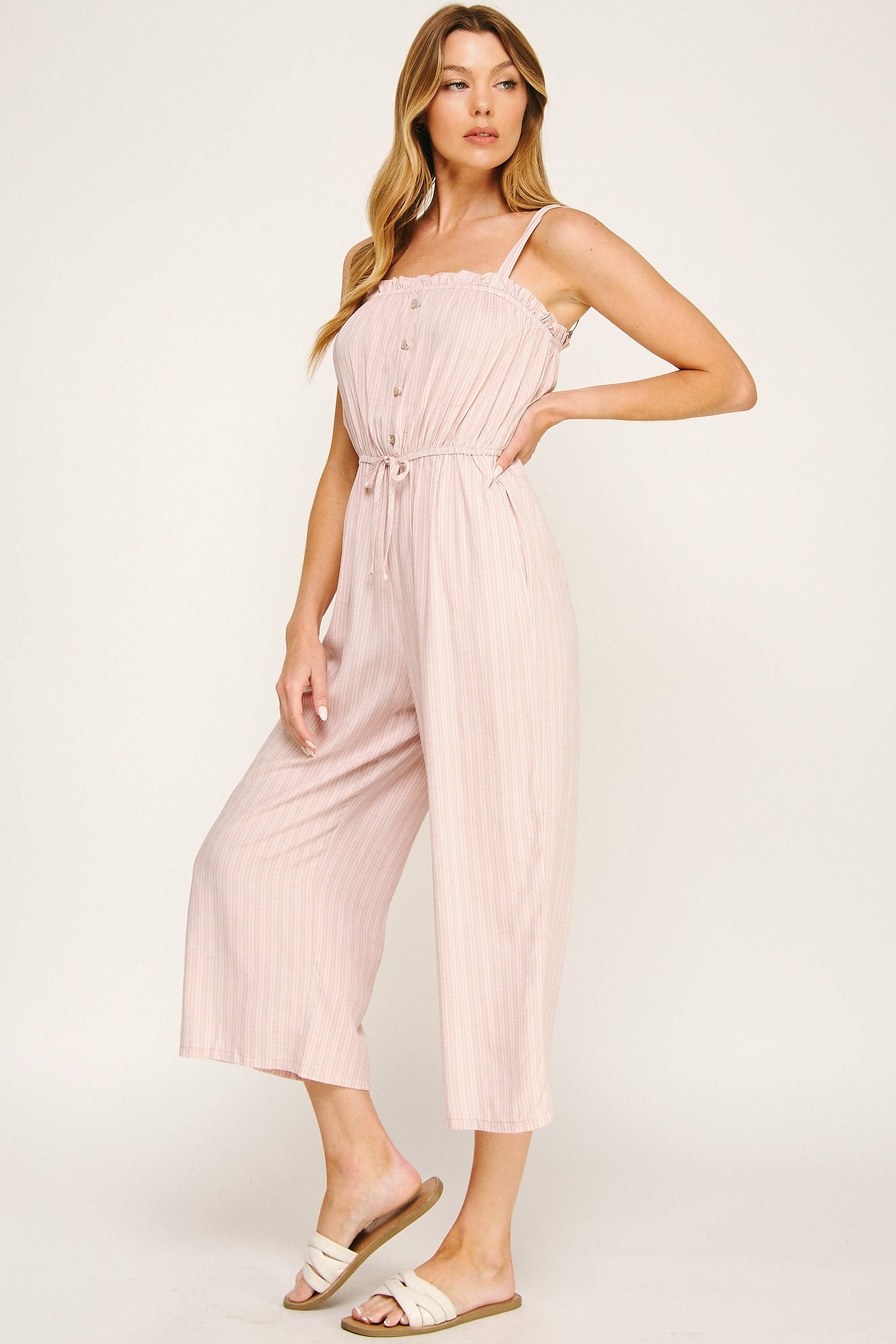 Classic Buttoned Gaucho Jumpsuit