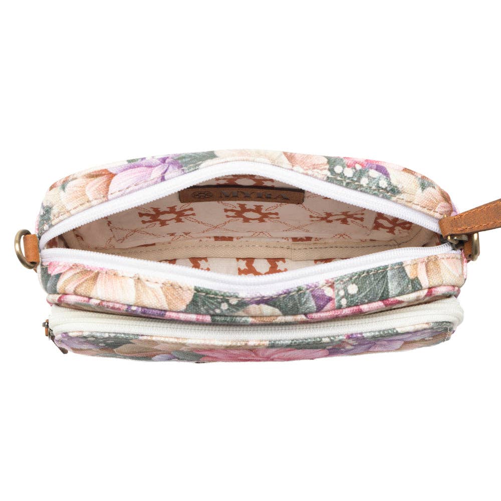 Meadow Song Cotton & Leather Crossbody Bag in Meadow Blush