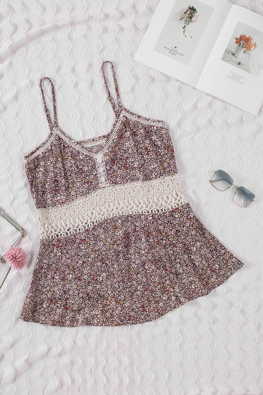 Floral Lace Crochet Tank Top