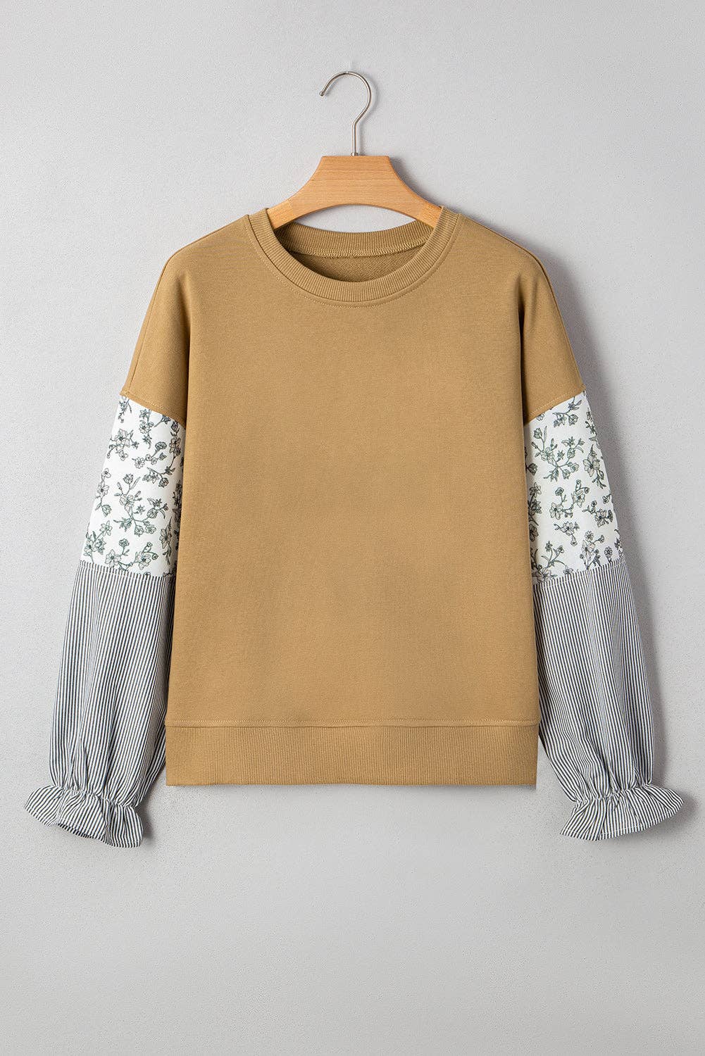 Patchwork Ruffle Crewneck