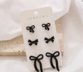 Black Bow Stud Earrings S/M