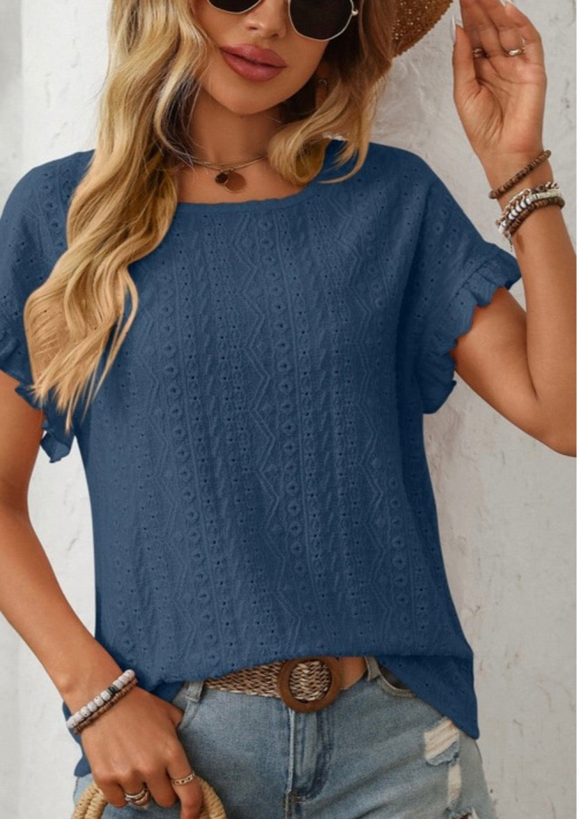 Eyelet Ruffle Blouse