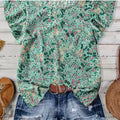 Green Floral Blouse