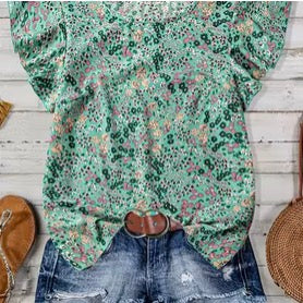 Green Floral Blouse