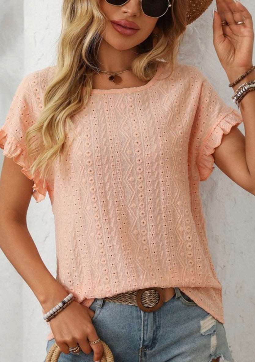 Eyelet Ruffle Blouse