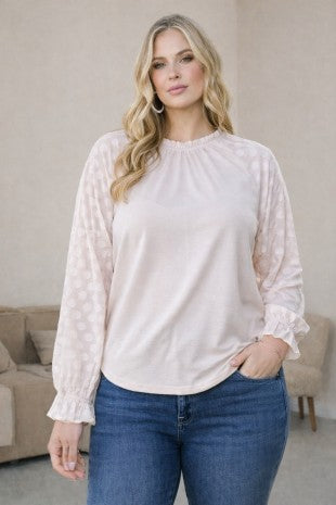 Woven and Knit Mixed Top