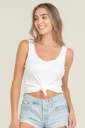 Lace Trim Cinch Bust Tank Top