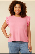 Plus Layered Ruffle Ribbed Knit Tank