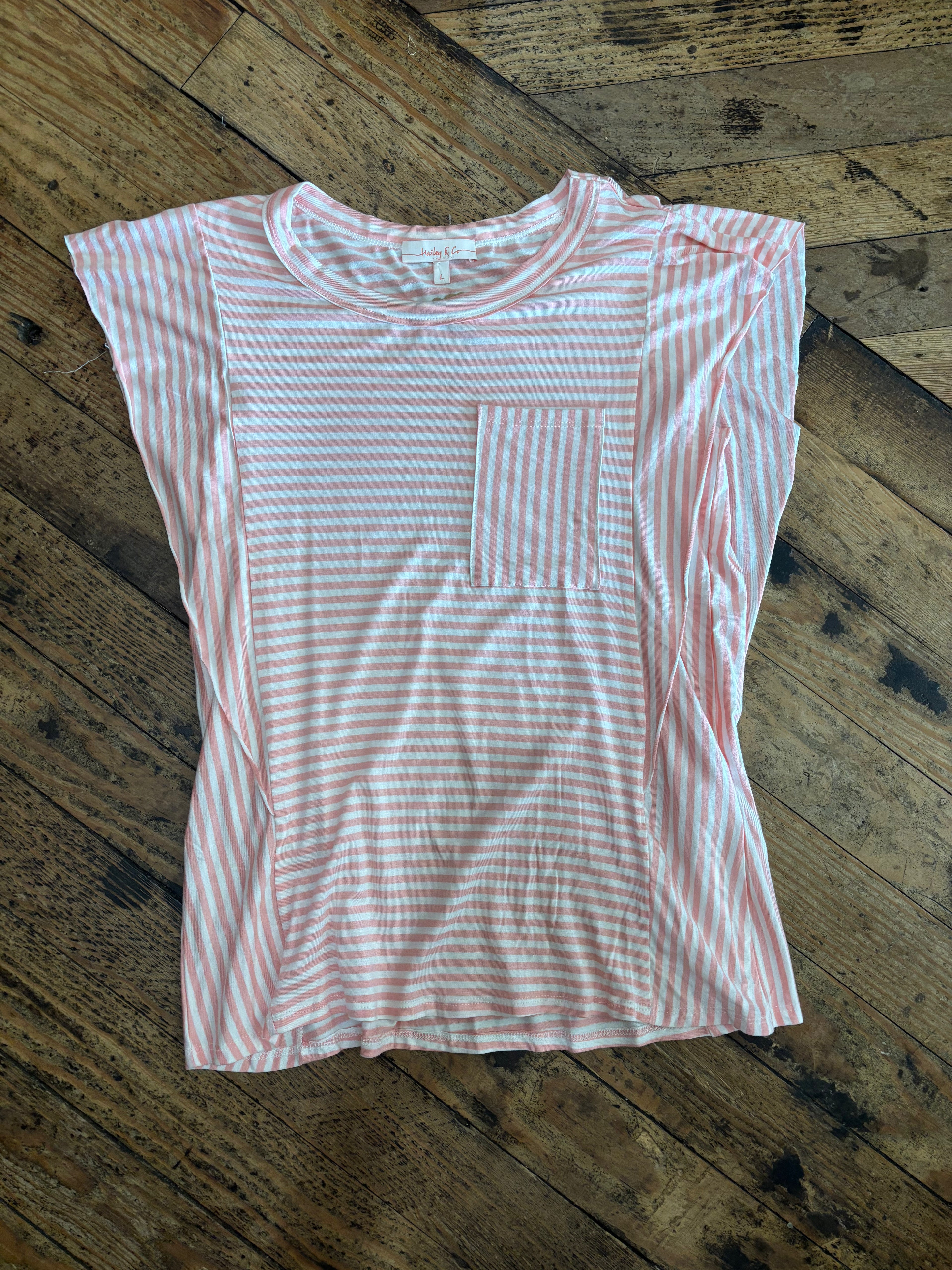 Striped One Pocket Top