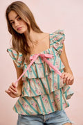 Woven Bow Tied Top