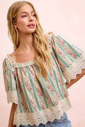 Floral Lace Square Top