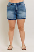 Plus Judy Blue Tummy Control Vintage Wash Shorts