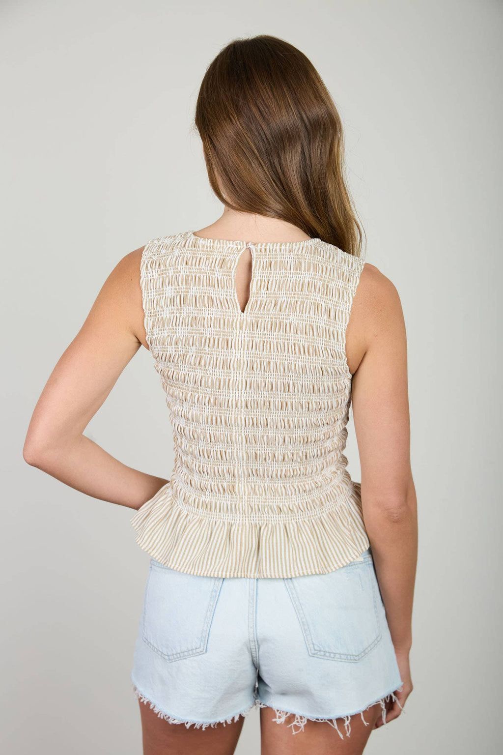 Stripe Sleeveless Blouse