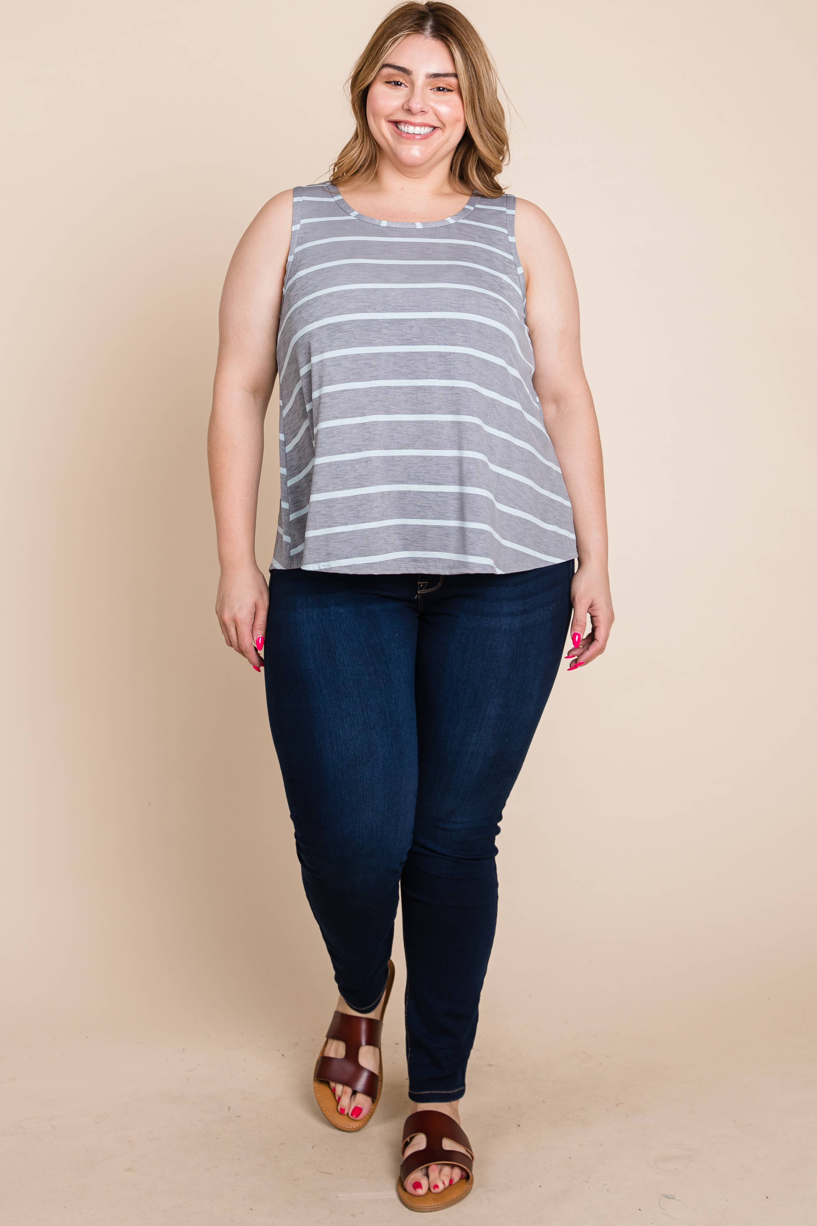 Plus Bulgari Striped Tunic Top