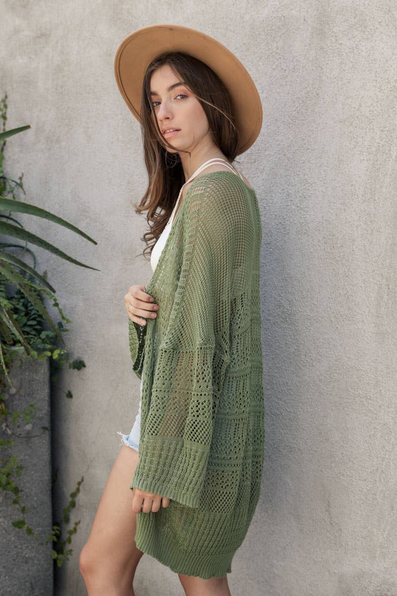 Netted Knit Cardigan