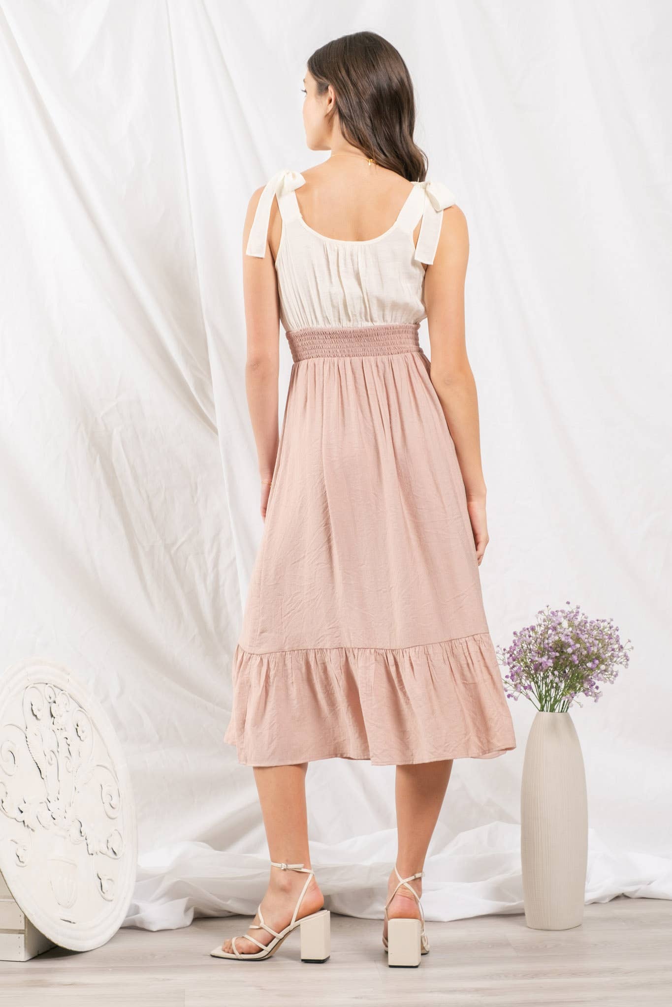 Mixed Button Down Dress