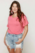 Plus Bamboo Ruffle Sleeve Top