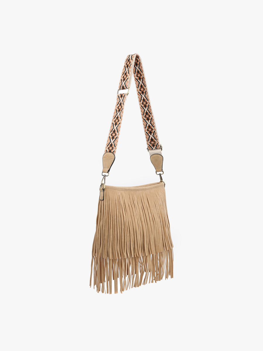 Suede Fringe Crossbody