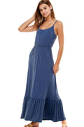 Mineral Wash Straps Maxi Dress