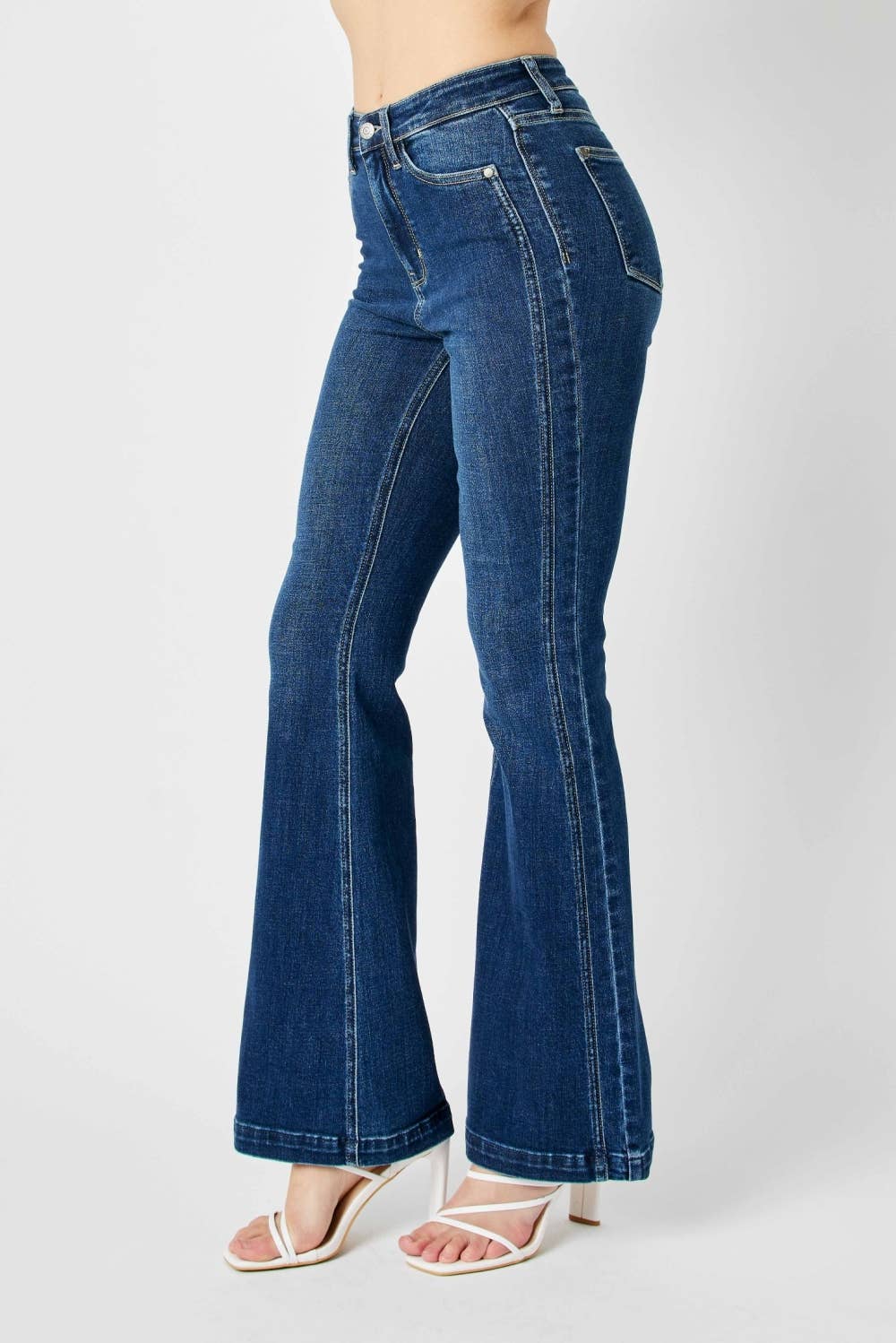 Judy Blue High Waisted Angled Side Seam Detail Flare