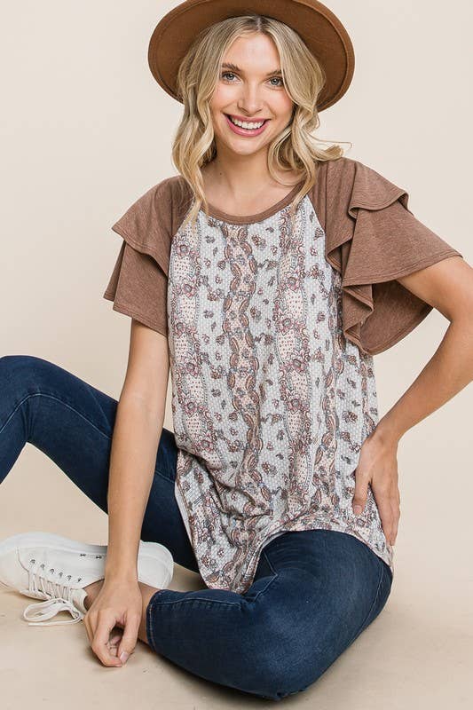 Tiered Sleeves Fashion Top