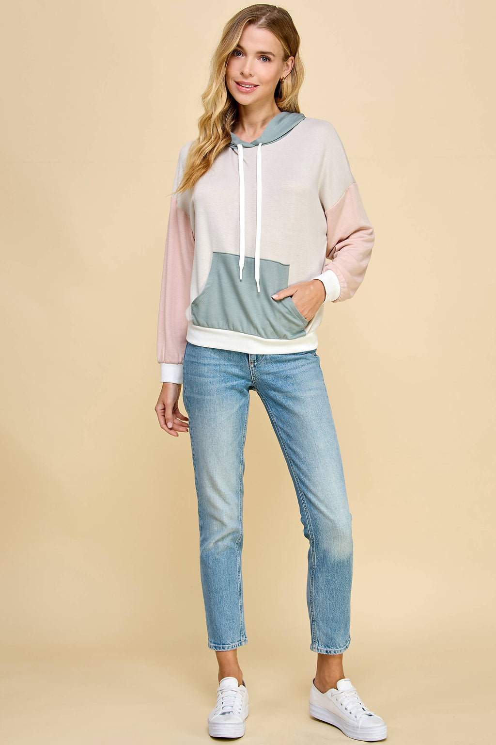 Long Sleeve Hoodie With Kangaroo Pocket