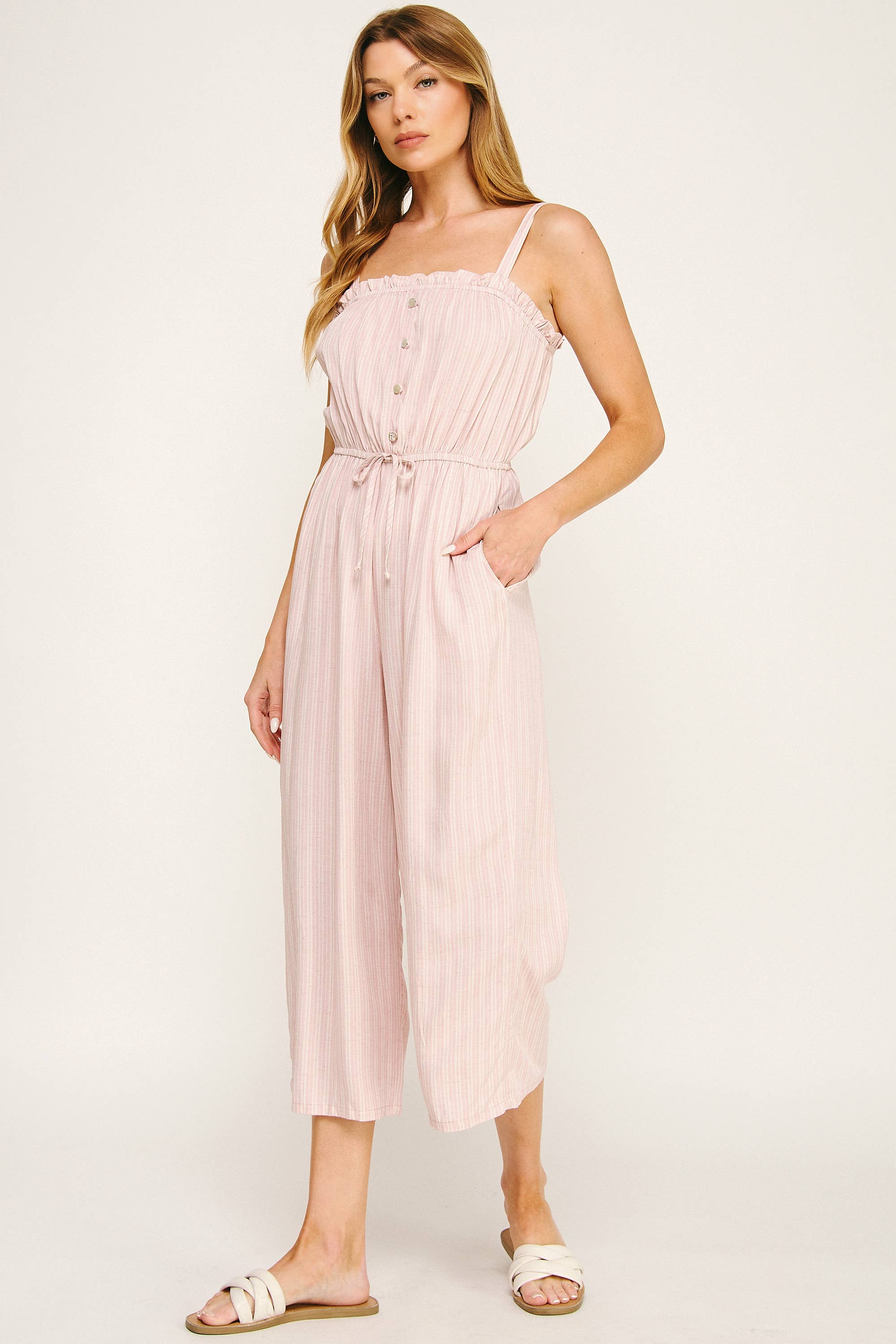 Classic Buttoned Gaucho Jumpsuit