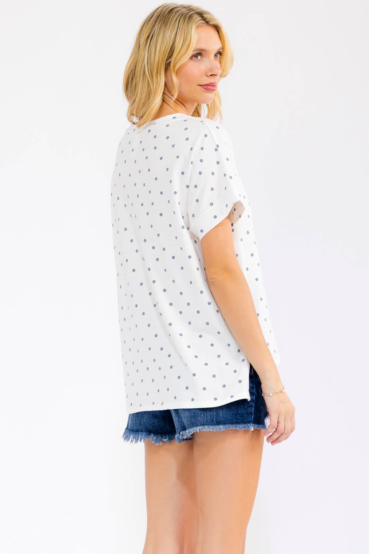 Polka Dot Banded Top