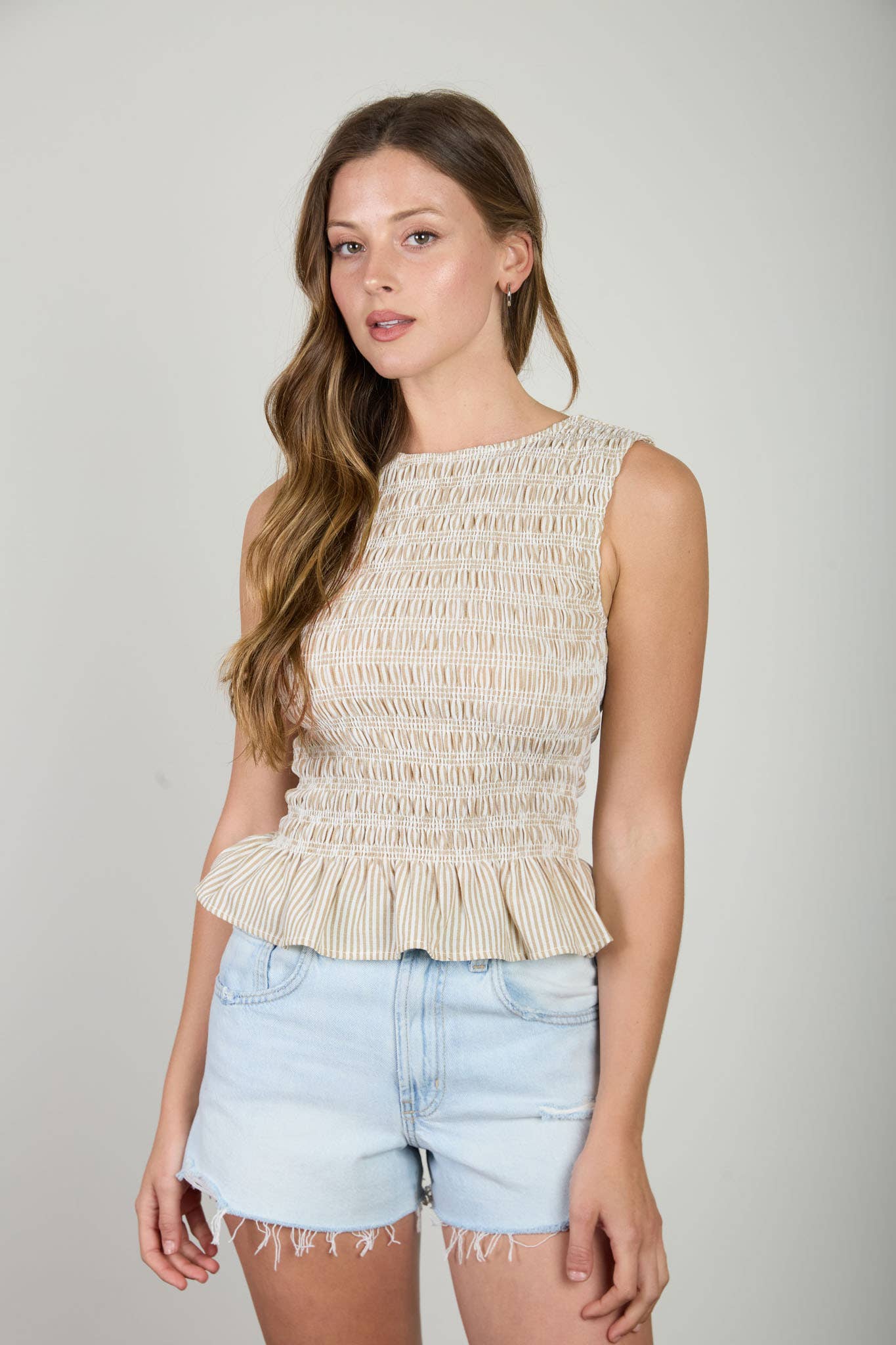 Stripe Sleeveless Blouse